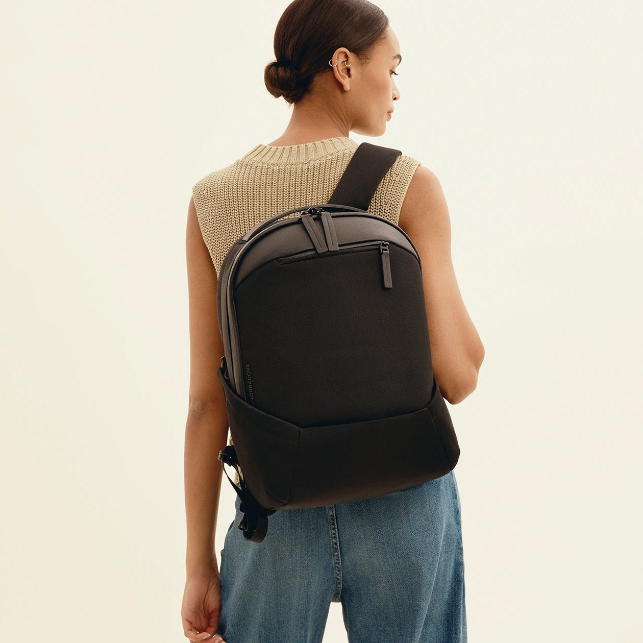 Black Commuter recycled-fibre backpack